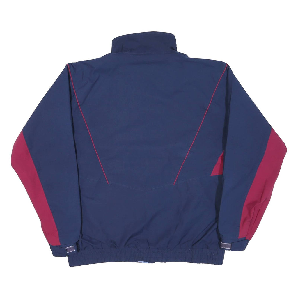 THOMAS E WILSON Mens Blue & Maroon Zip Jacket XL Polyester Blend Plain Casual