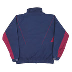 THOMAS E WILSON Mens Blue & Maroon Zip Jacket XL Polyester Blend Plain Casual