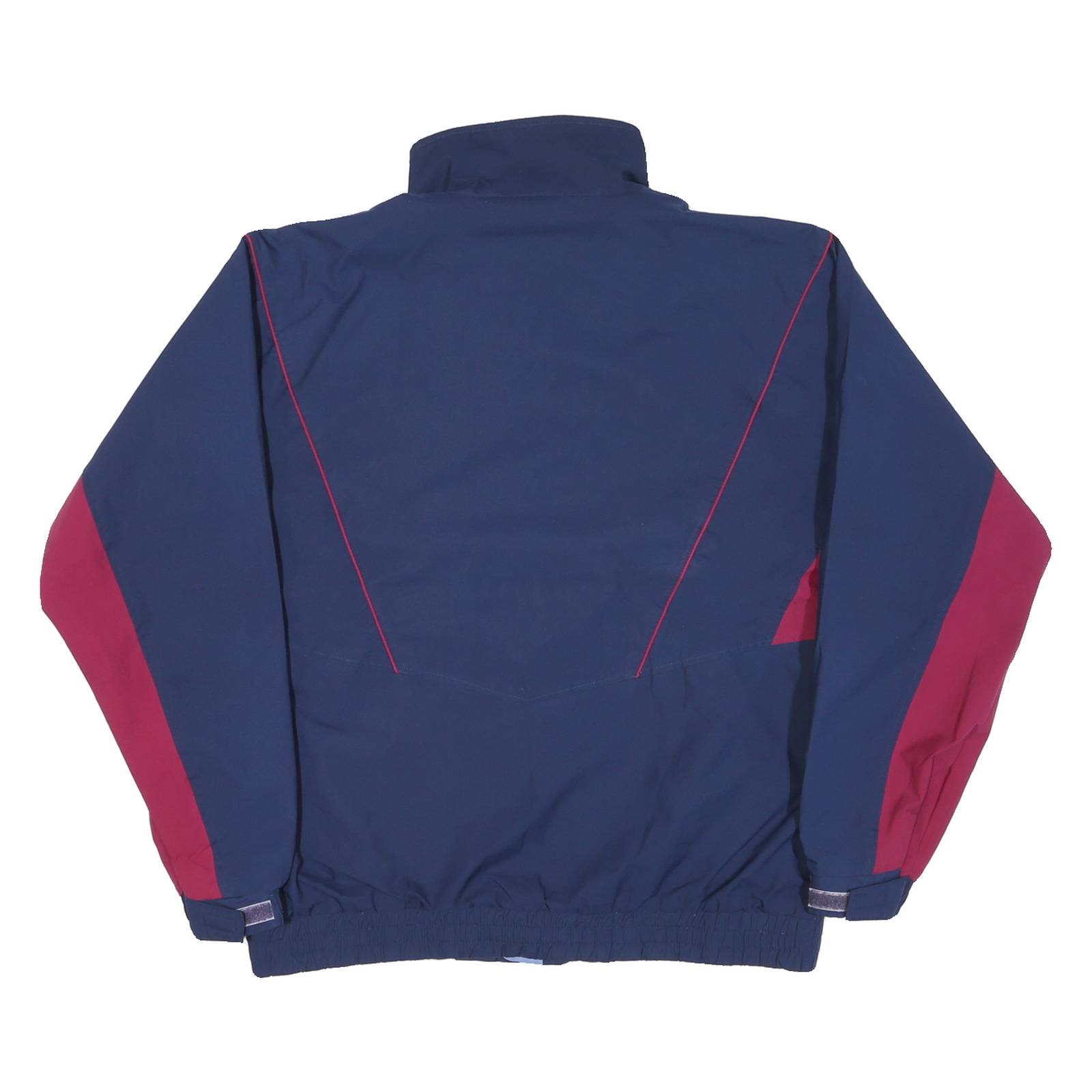 THOMAS E WILSON Mens Blue & Maroon Zip Jacket XL Polyester Blend Plain Casual