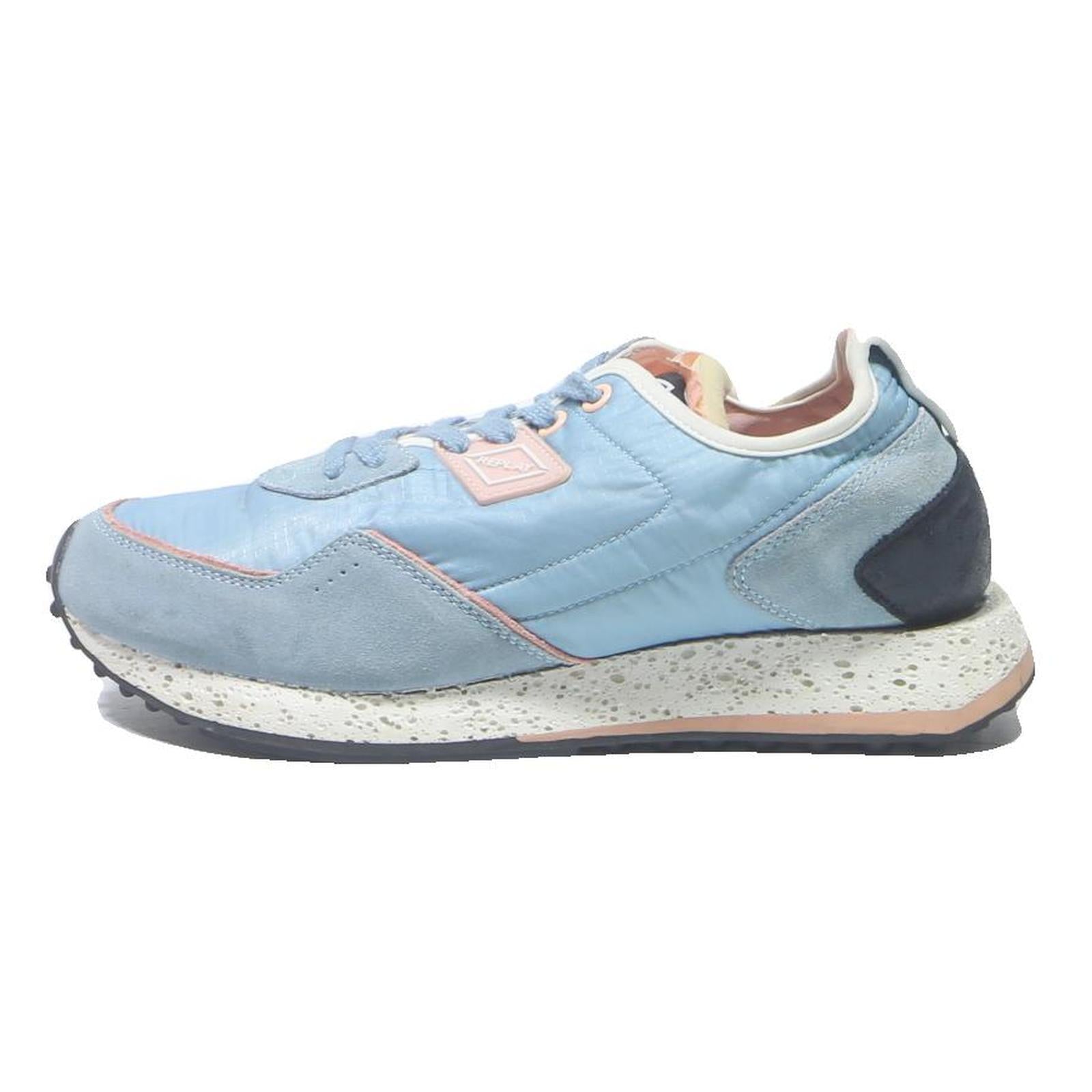 REPLAY Womens Casual Low Top Trainers Blue Pink Synthetic UK 7 Stylish