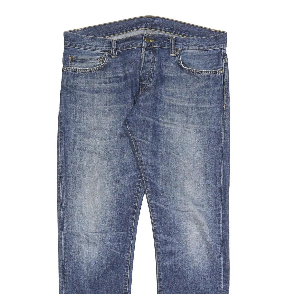 CARHARTT Mens Regular Fit Blue Denim Jeans Button Closure W37 L32 Classic Style