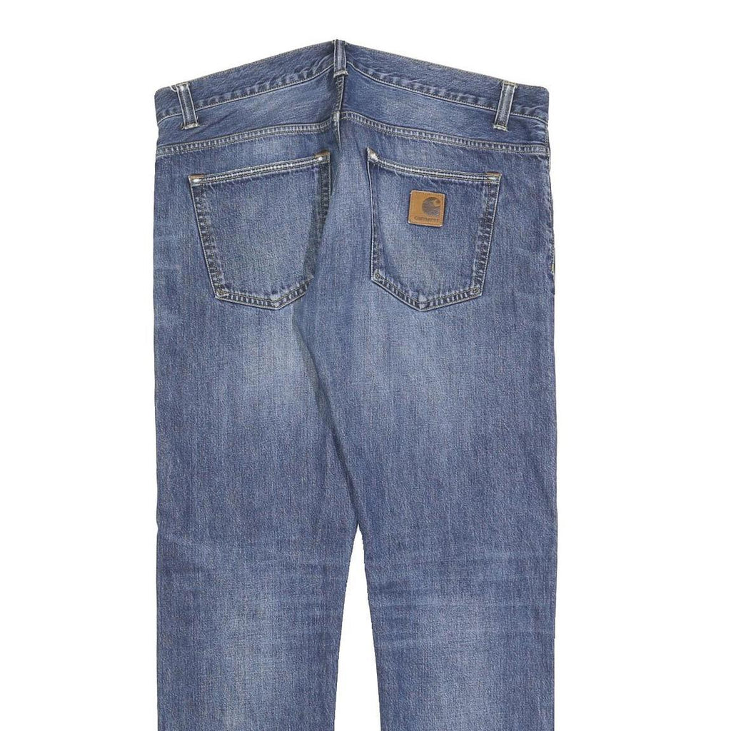 CARHARTT Mens Regular Fit Blue Denim Jeans Button Closure W37 L32 Classic Style