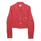 LEVI'S Womens Red Button Jacket XS Cotton Blend Plain Classic Stylish