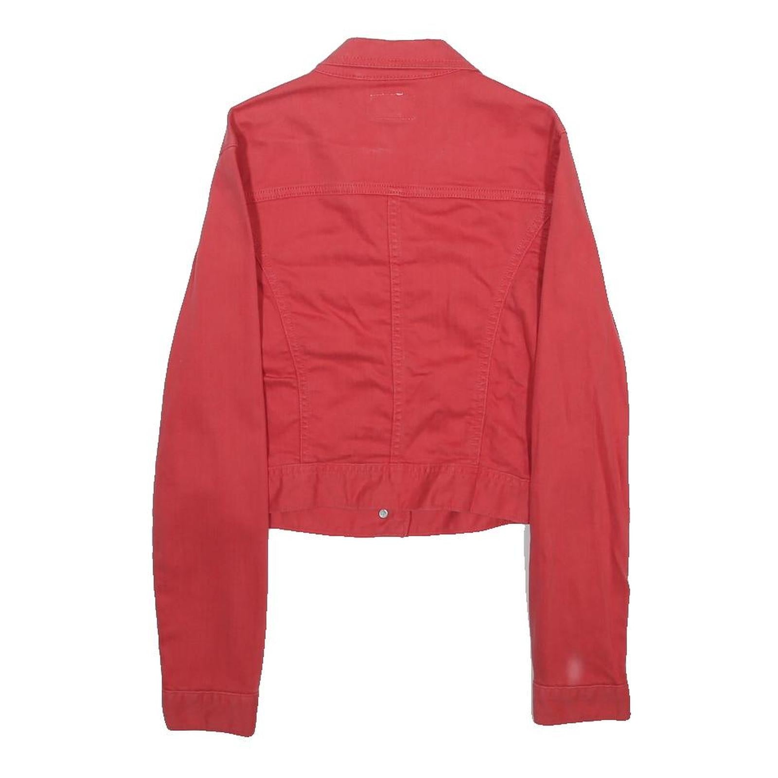 LEVI'S Womens Red Button Jacket XS Cotton Blend Plain Classic Stylish