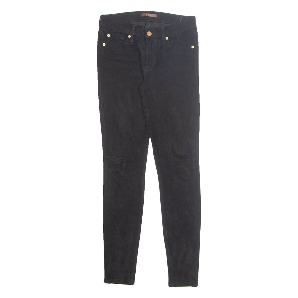 7 FOR ALL MANKIND Womens Corduroy Trousers Black Slim Tapered W28 L30