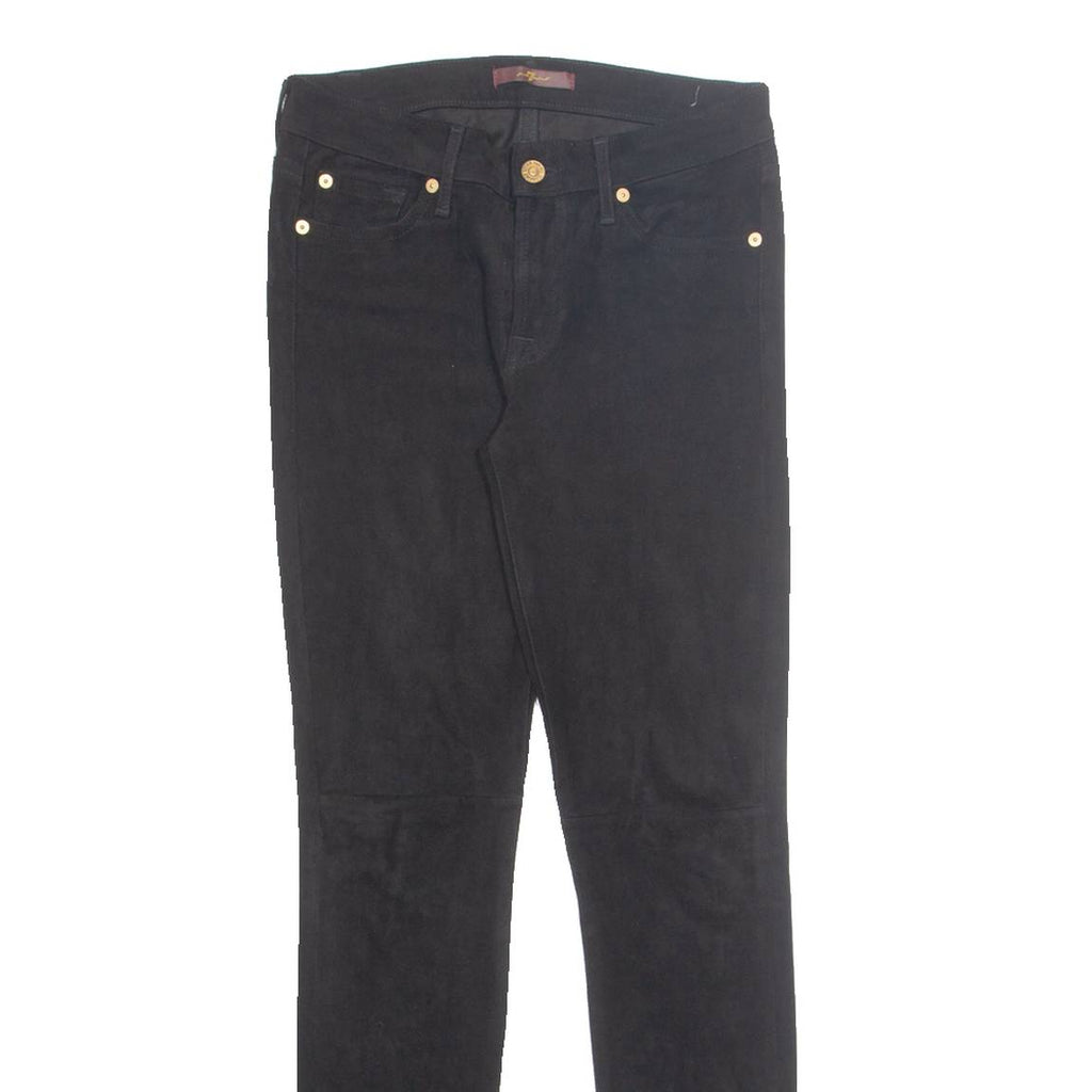 7 FOR ALL MANKIND Womens Corduroy Trousers Black Slim Tapered W28 L30