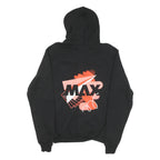 CHAMPION Mens Black Red Zip Up Hoodie S Cotton Blend Graphic Zip