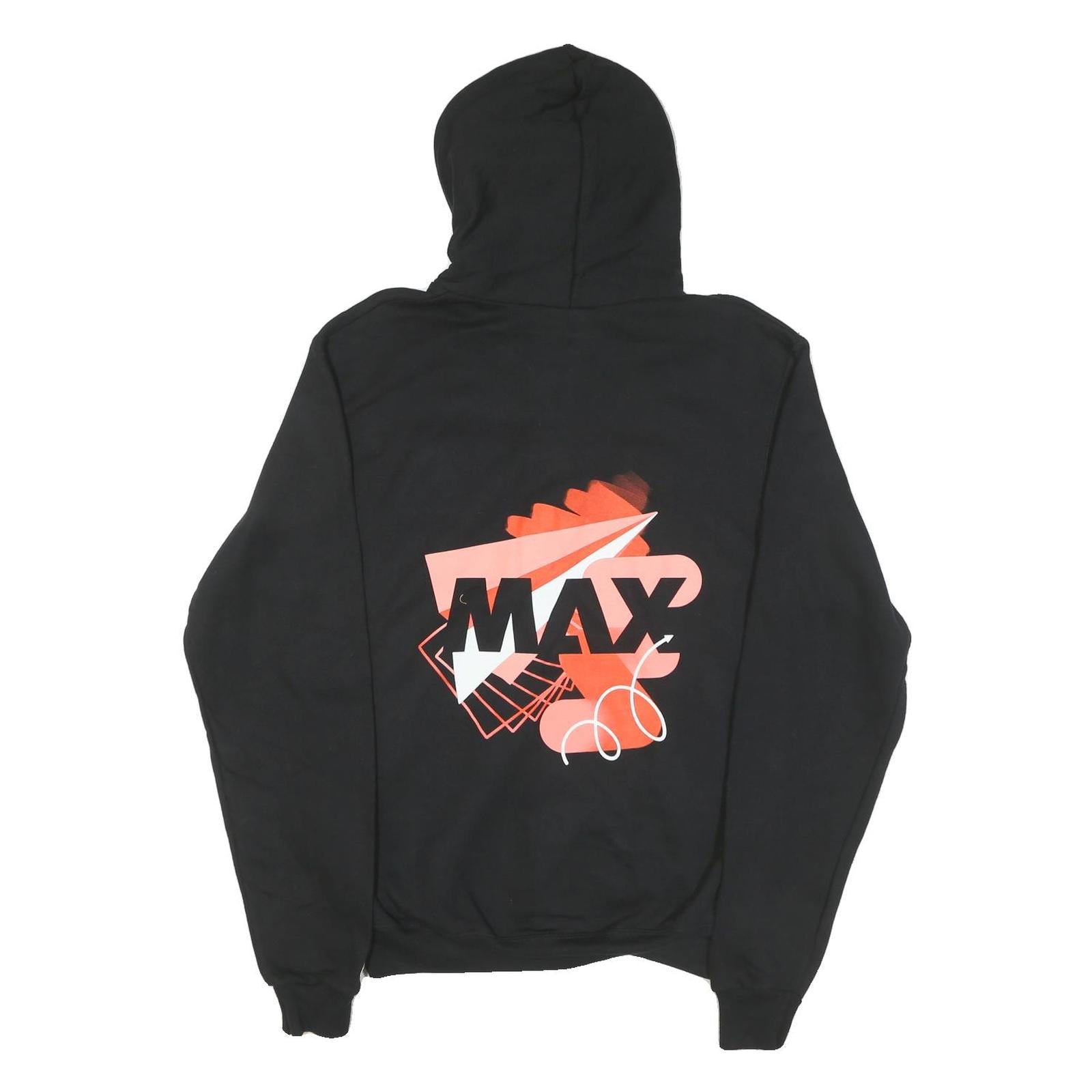 CHAMPION Mens Black Red Zip Up Hoodie S Cotton Blend Graphic Zip