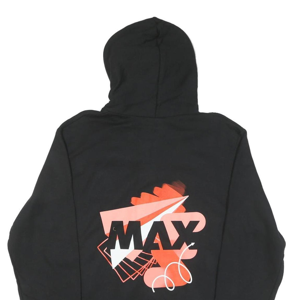 CHAMPION Mens Black Red Zip Up Hoodie S Cotton Blend Graphic Zip