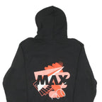 CHAMPION Mens Black Red Zip Up Hoodie S Cotton Blend Graphic Zip