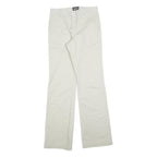 TIDE Womens Cotton Blend White Regular Fit Straight Leg Trousers W28 L32 Casual