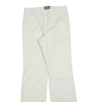 TIDE Womens Cotton Blend White Regular Fit Straight Leg Trousers W28 L32 Casual