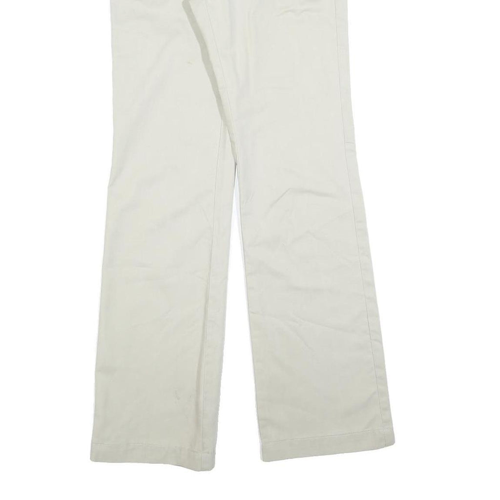 TIDE Womens Cotton Blend White Regular Fit Straight Leg Trousers W28 L32 Casual