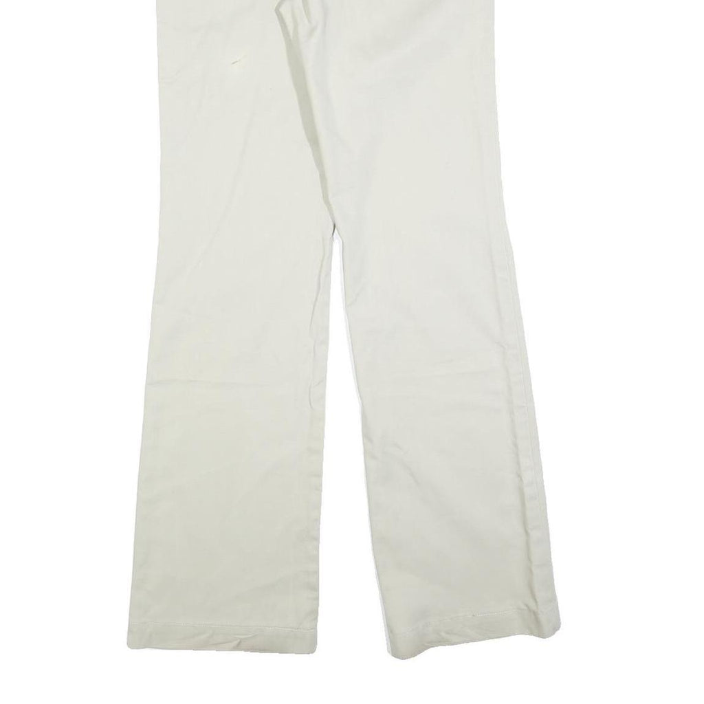TIDE Womens Cotton Blend White Regular Fit Straight Leg Trousers W28 L32 Casual