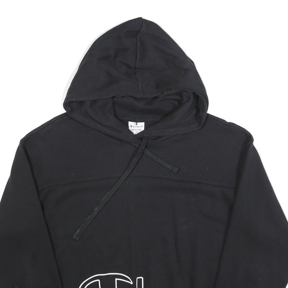 CHAMPION Womens Black Hoodie M Cotton Blend Pullover Hooded Sweatshirt