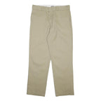 DICKIES Mens Cotton Blend Beige Regular Fit Straight Trousers W36 L32 Workwear