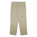 DICKIES Mens Cotton Blend Beige Regular Fit Straight Trousers W36 L32 Workwear