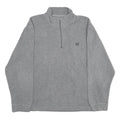 CHAPS Mens Grey Pullover Plain 1/4 Zip Knit Jumper L Logo Embroidered Casual