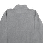 CHAPS Mens Grey Pullover Plain 1/4 Zip Knit Jumper L Logo Embroidered Casual