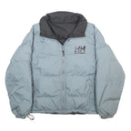 HELLY HANSEN Womens Grey & Black Reversible Puffer Jacket L Polyester Zip