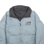 HELLY HANSEN Womens Grey & Black Reversible Puffer Jacket L Polyester Zip