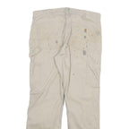CARHARTT Mens Cotton Blend Beige Relaxed Straight Trousers W33 L30 Workwear