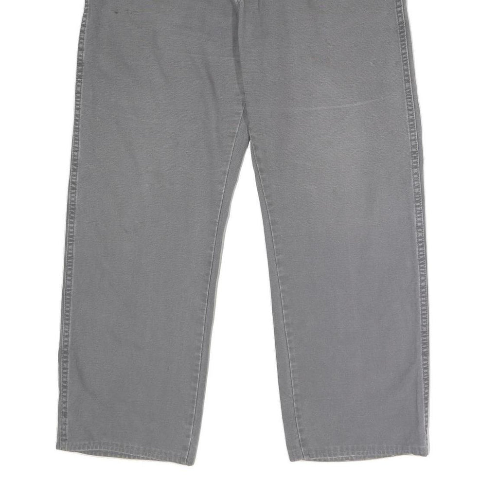 DICKIES Mens Cotton Grey Relaxed Straight Trousers W40 L32 Workwear Durable