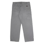 DICKIES Mens Cotton Grey Relaxed Straight Trousers W40 L32 Workwear Durable