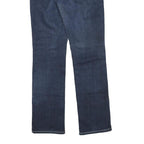 Womens Regular Fit Dark Blue Denim Zip Cotton Blend Jeans W30 L33 Classic Style