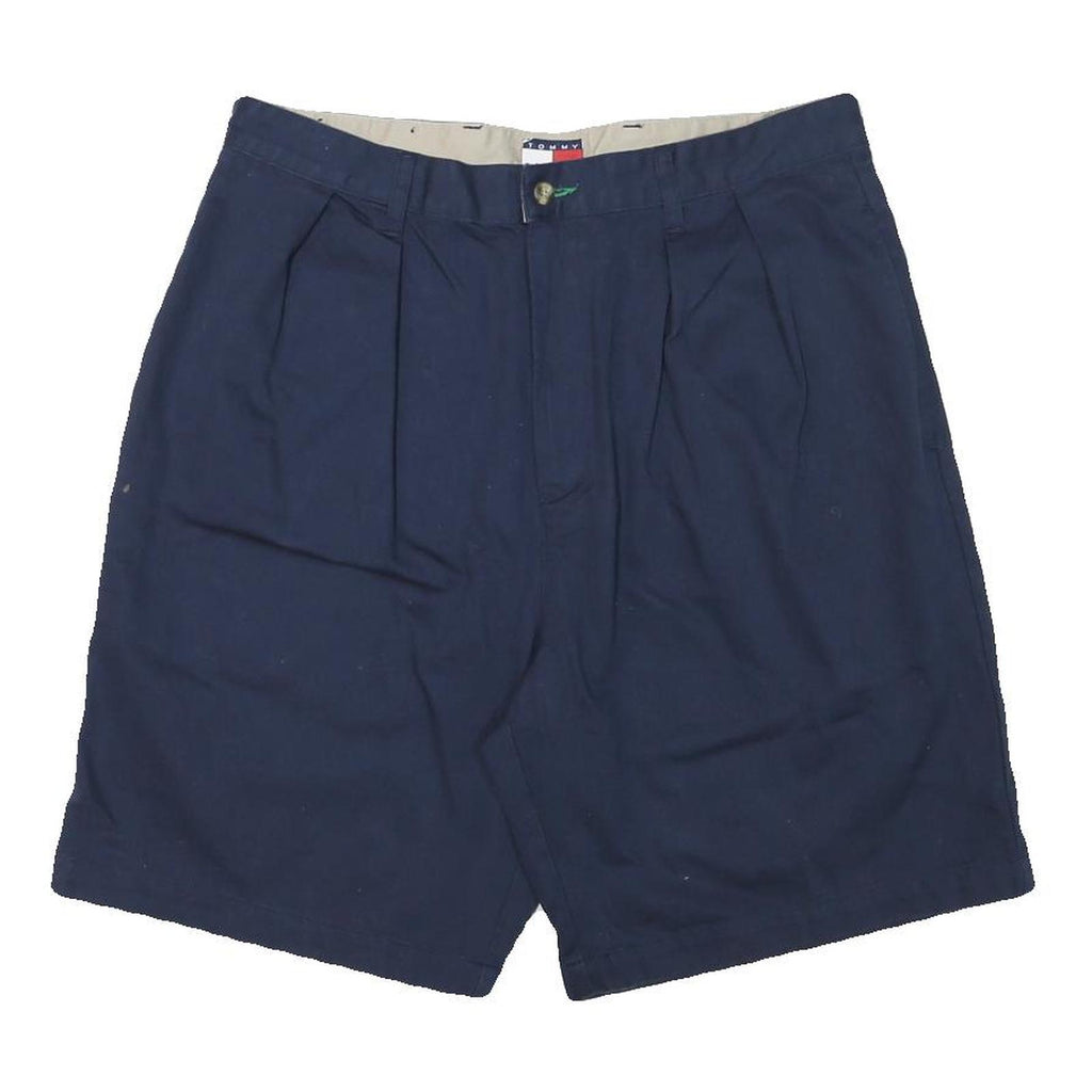 TOMMY HILFIGER Womens Navy Casual Cotton Blend Shorts L W34 Classic Comfort