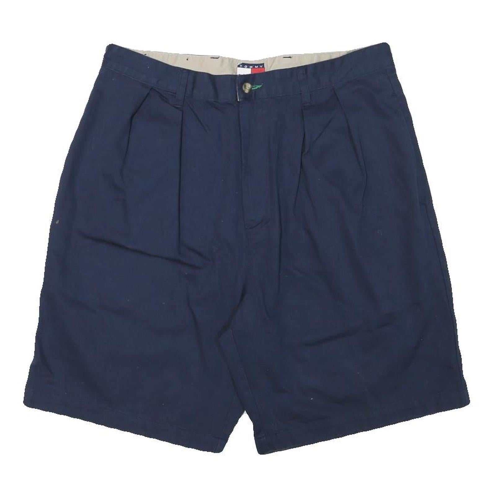 TOMMY HILFIGER Womens Navy Casual Cotton Blend Shorts L W34 Classic Comfort