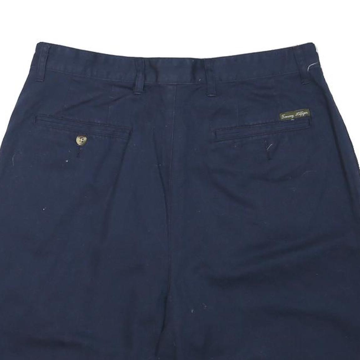 TOMMY HILFIGER Womens Navy Casual Cotton Blend Shorts L W34 Classic Comfort