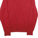 TOMMY HILFIGER Mens Red Plain Cotton Crew Neck Basic Knit L Jumper Casual