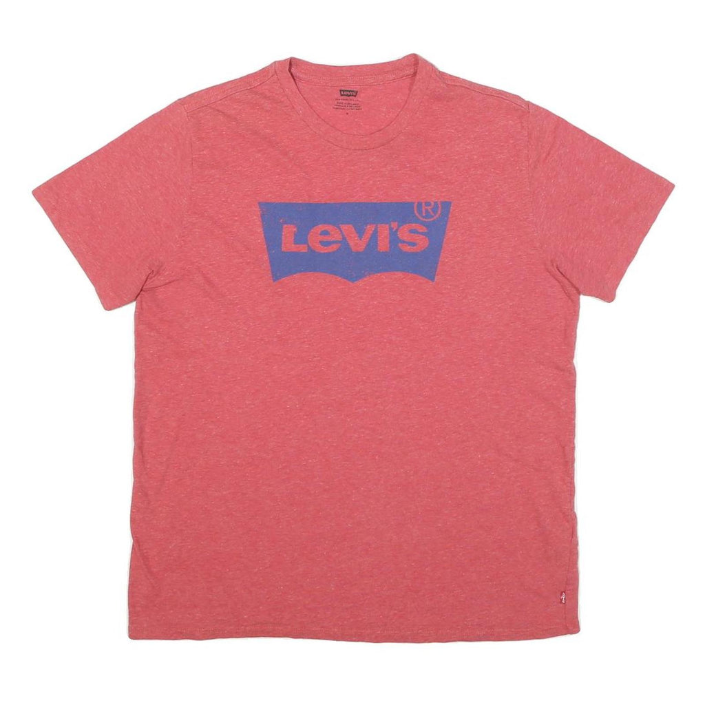 LEVI'S Mens Red & Blue Graphic T-Shirt M Short Sleeve Crew Neck Cotton Blend