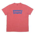 LEVI'S Mens Red & Blue Graphic T-Shirt M Short Sleeve Crew Neck Cotton Blend