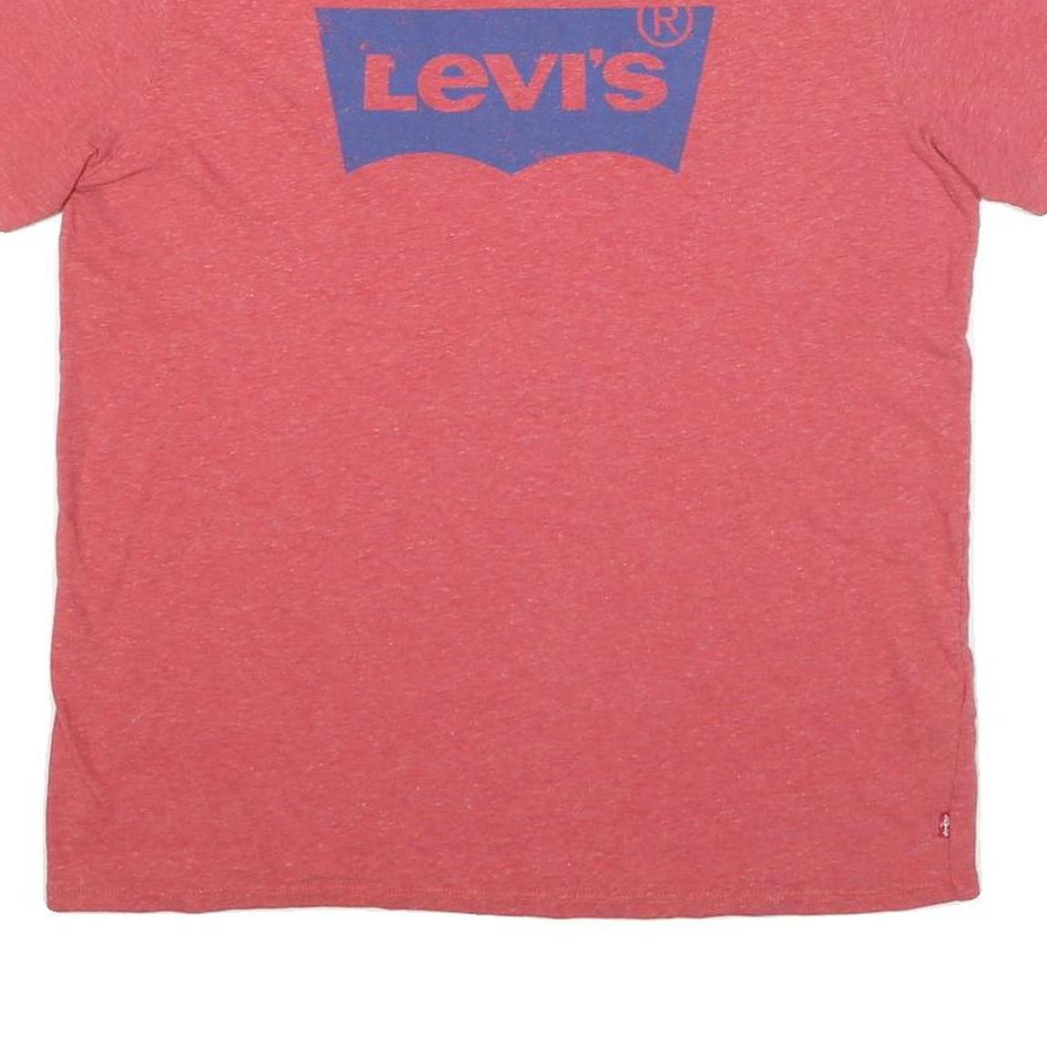 LEVI'S Mens Red & Blue Graphic T-Shirt M Short Sleeve Crew Neck Cotton Blend