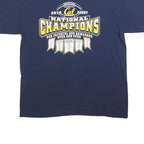 STEP AHEAD Mens Navy Blue Rugby National Champions T-Shirt L Short Sleeve Crew