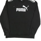 PUMA Mens Black Hoodie M Cotton Blend Pullover Drawstring Hooded Sweatshirt