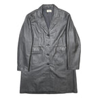 SKIN TONES Womens Black Leather Button Jacket UK 18 Classic Tailored Plain