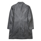 SKIN TONES Womens Black Leather Button Jacket UK 18 Classic Tailored Plain