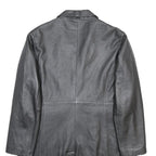 SKIN TONES Womens Black Leather Button Jacket UK 18 Classic Tailored Plain