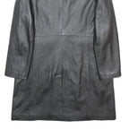 SKIN TONES Womens Black Leather Button Jacket UK 18 Classic Tailored Plain