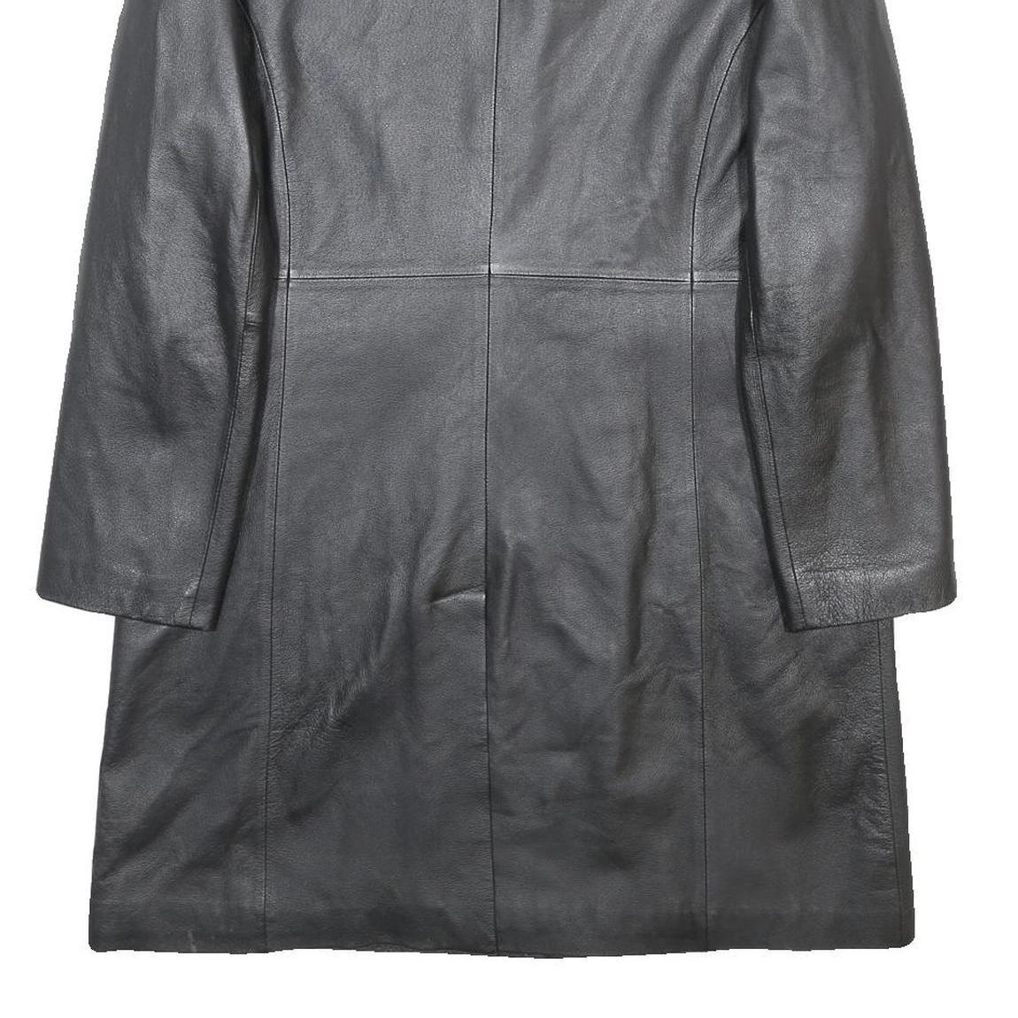 SKIN TONES Womens Black Leather Button Jacket UK 18 Classic Tailored Plain