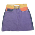 CALVIN KLEIN JEANS Womens Purple Blue Yellow & Orange Denim Mini Cotton Skirt