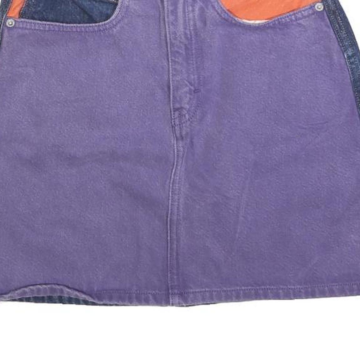 CALVIN KLEIN JEANS Womens Purple Blue Yellow & Orange Denim Mini Cotton Skirt