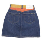 CALVIN KLEIN JEANS Womens Purple Blue Yellow & Orange Denim Mini Cotton Skirt