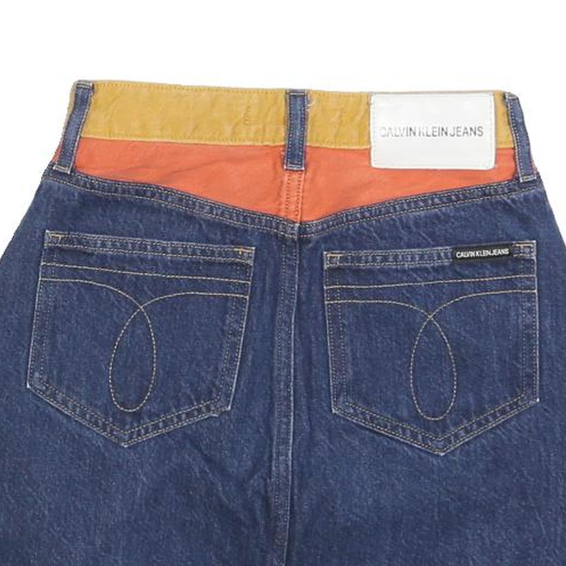 CALVIN KLEIN JEANS Womens Purple Blue Yellow & Orange Denim Mini Cotton Skirt