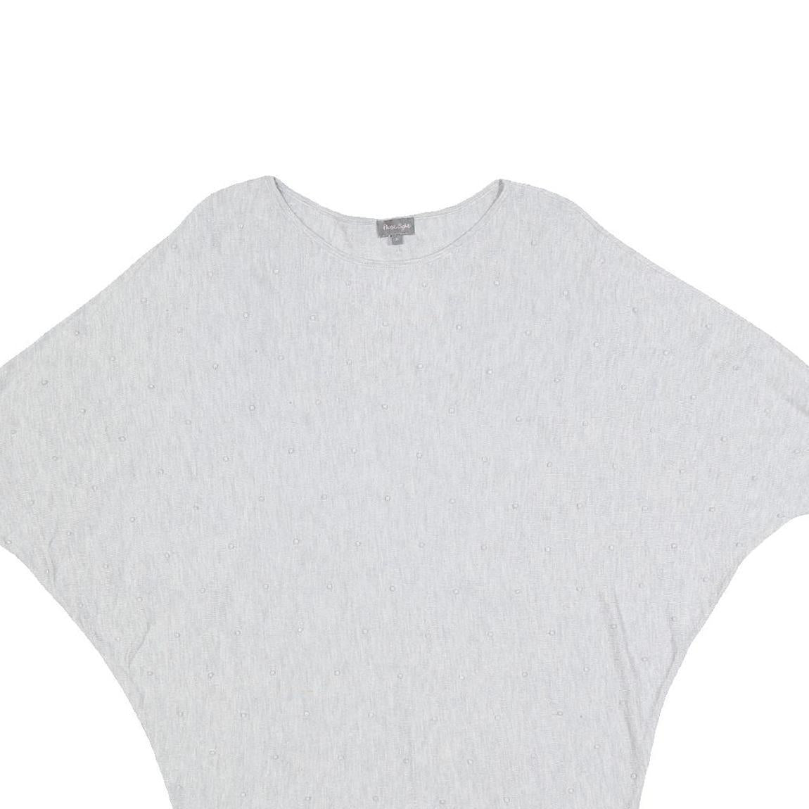 PHASE EIGHT Womens Grey Wool Blend Batwing Sleeve Round Neck Top S Elegant