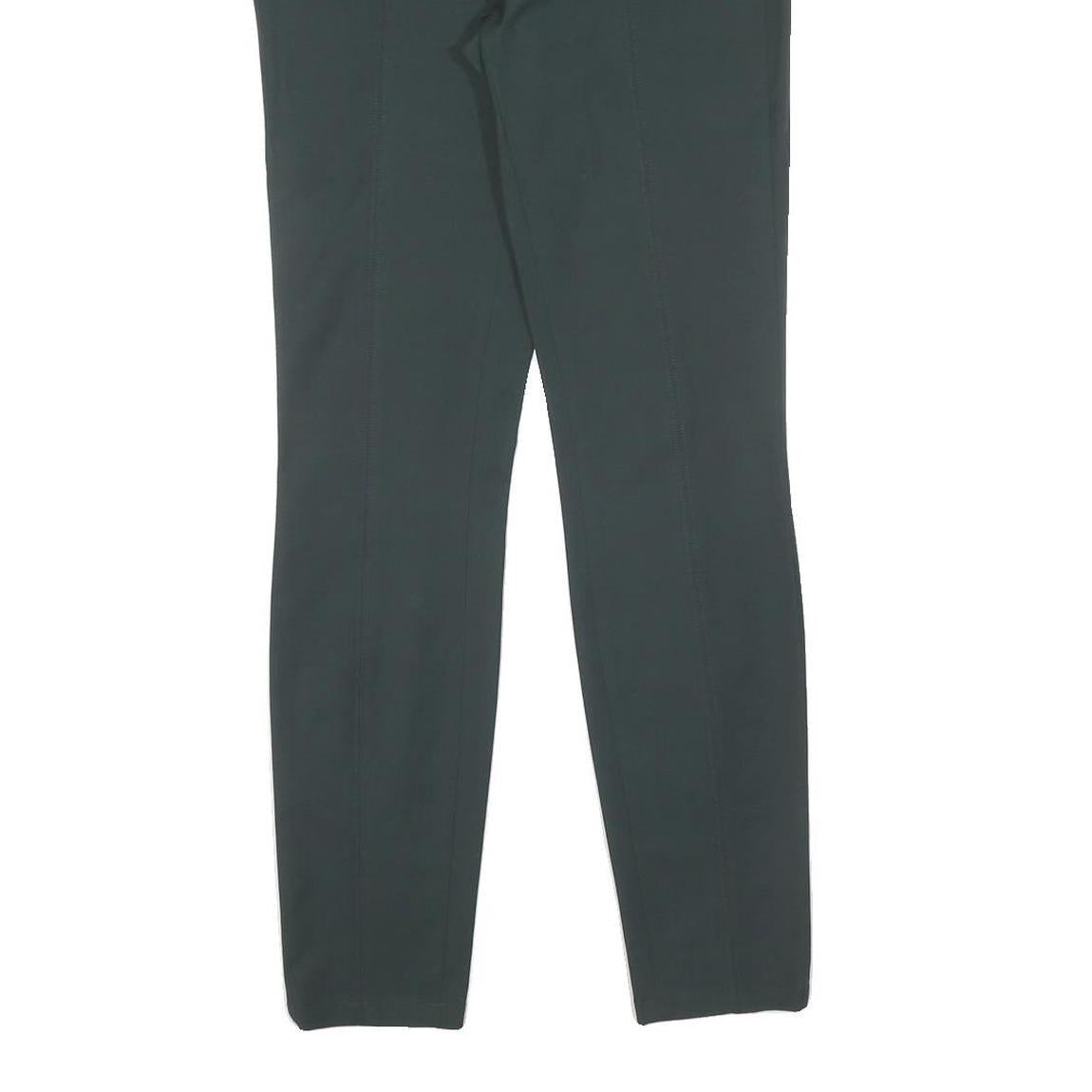 MASSIMO DUTTI Womens Cotton Blend Green Slim Straight Trousers W27 L30 Elegant