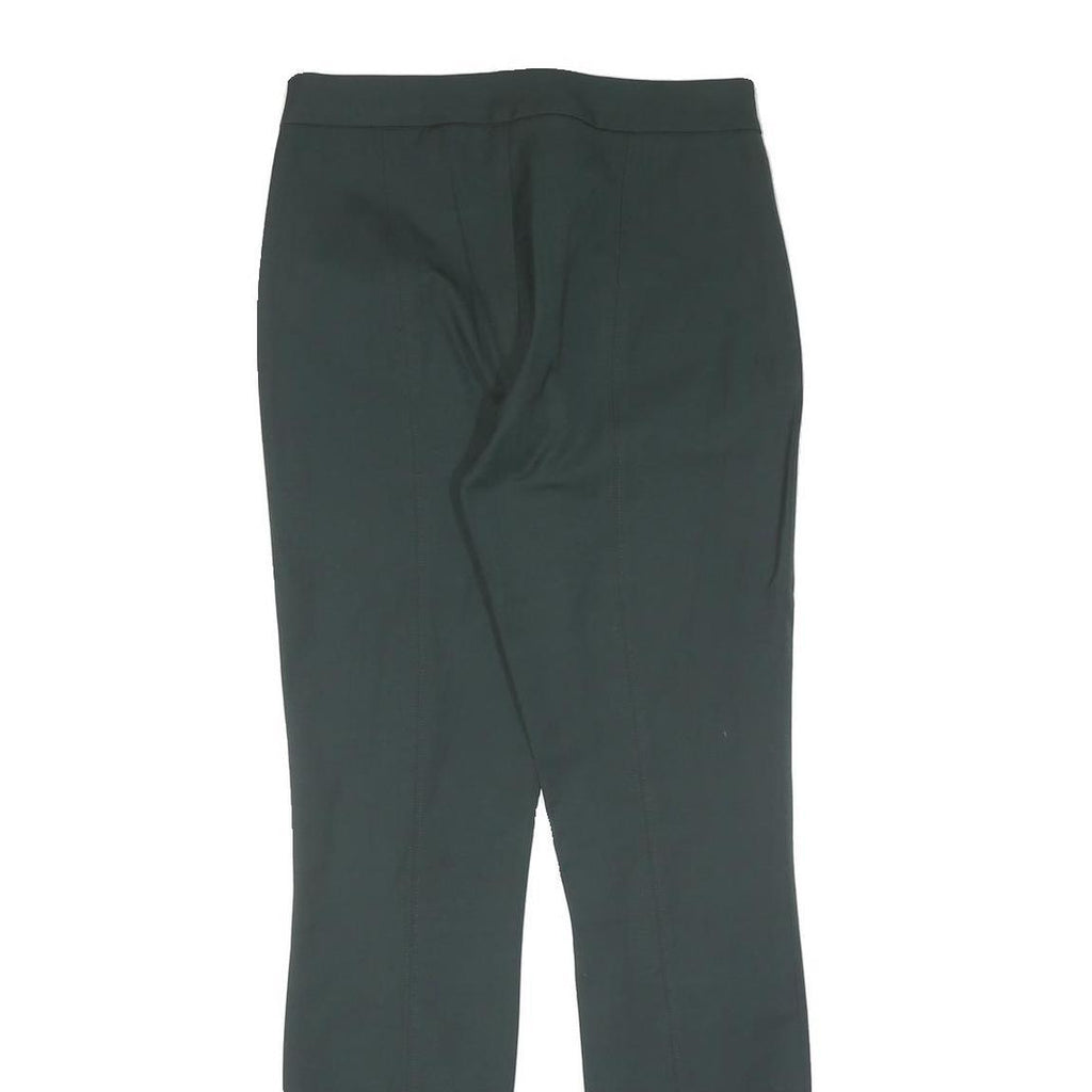 MASSIMO DUTTI Womens Cotton Blend Green Slim Straight Trousers W27 L30 Elegant